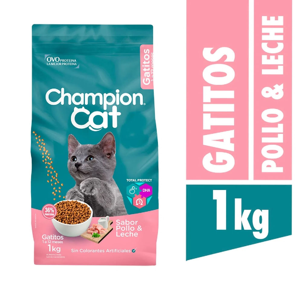Alimento gatitos Champion Cat pollo y leche 1 Kg