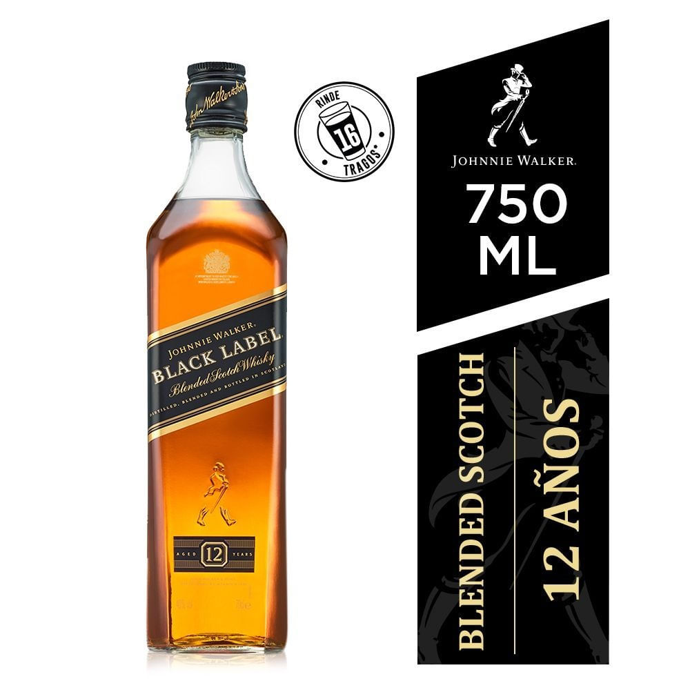 Whisky Johnnie Walker black label 750 ml
