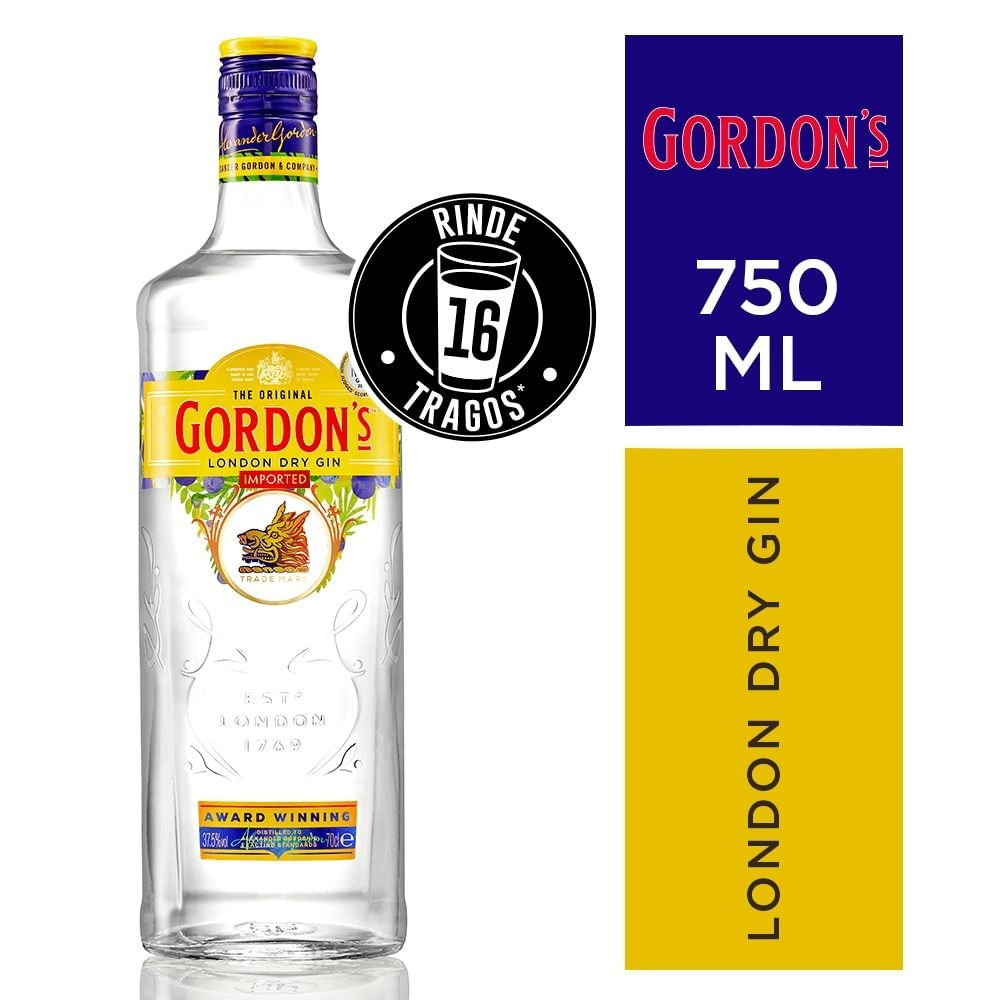Gin Gordons london dry botella 750 cc
