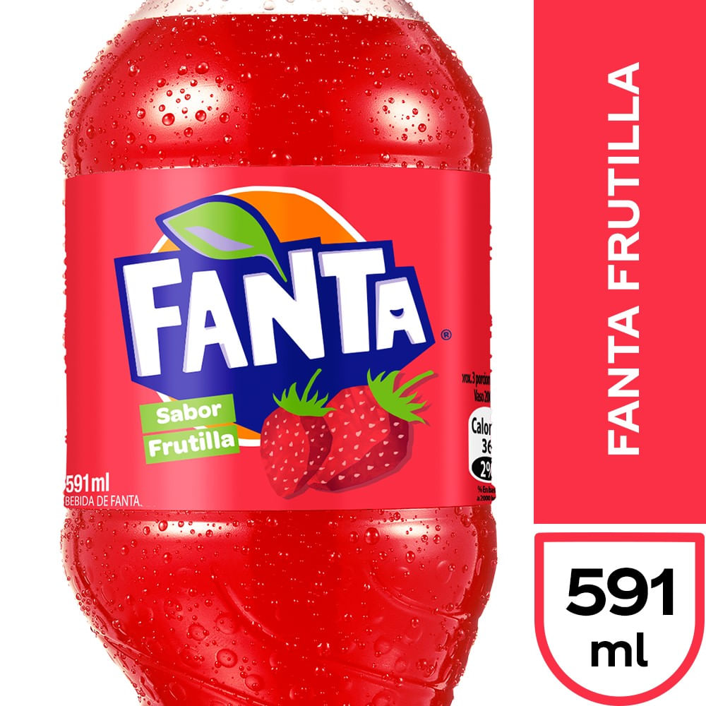 Bebida Fanta sabor frutilla desechable 591 ml