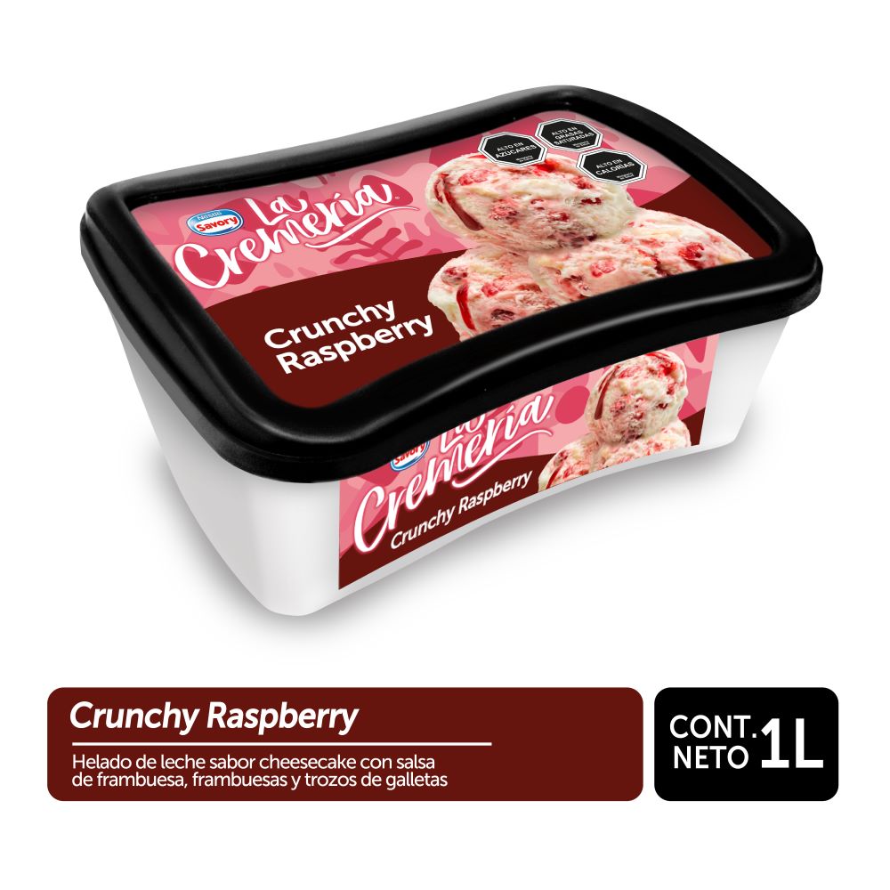 Helado La Cremería crunch raspberry 1 L