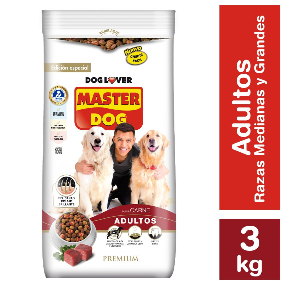Alimento perro adulto Master Dog carne 3 Kg