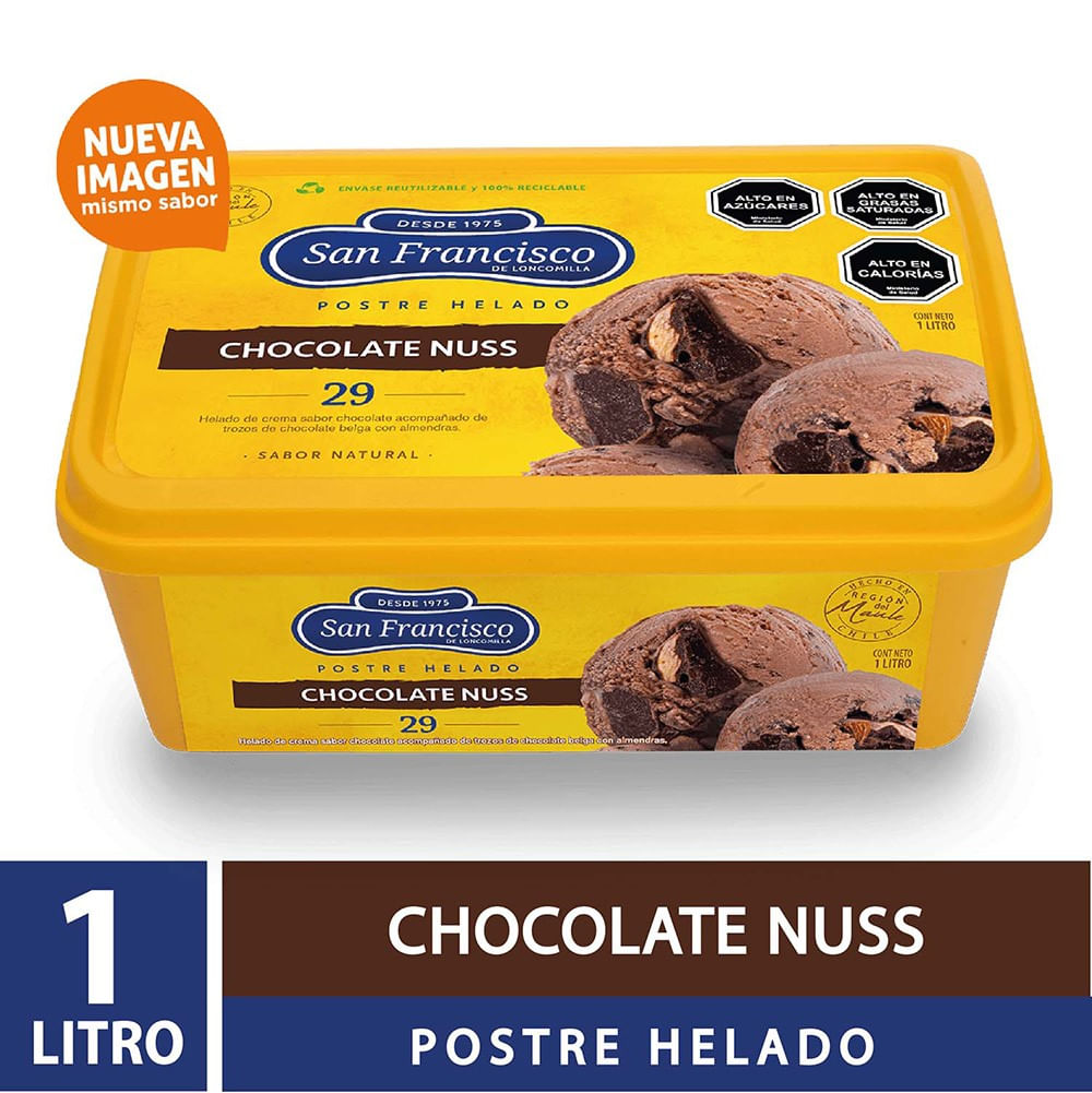 Helado San Francisco sabor chocolate nuss 1 L