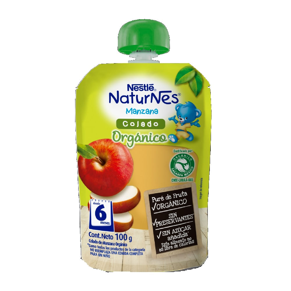 Colado orgánico Naturnes manzana 100 g