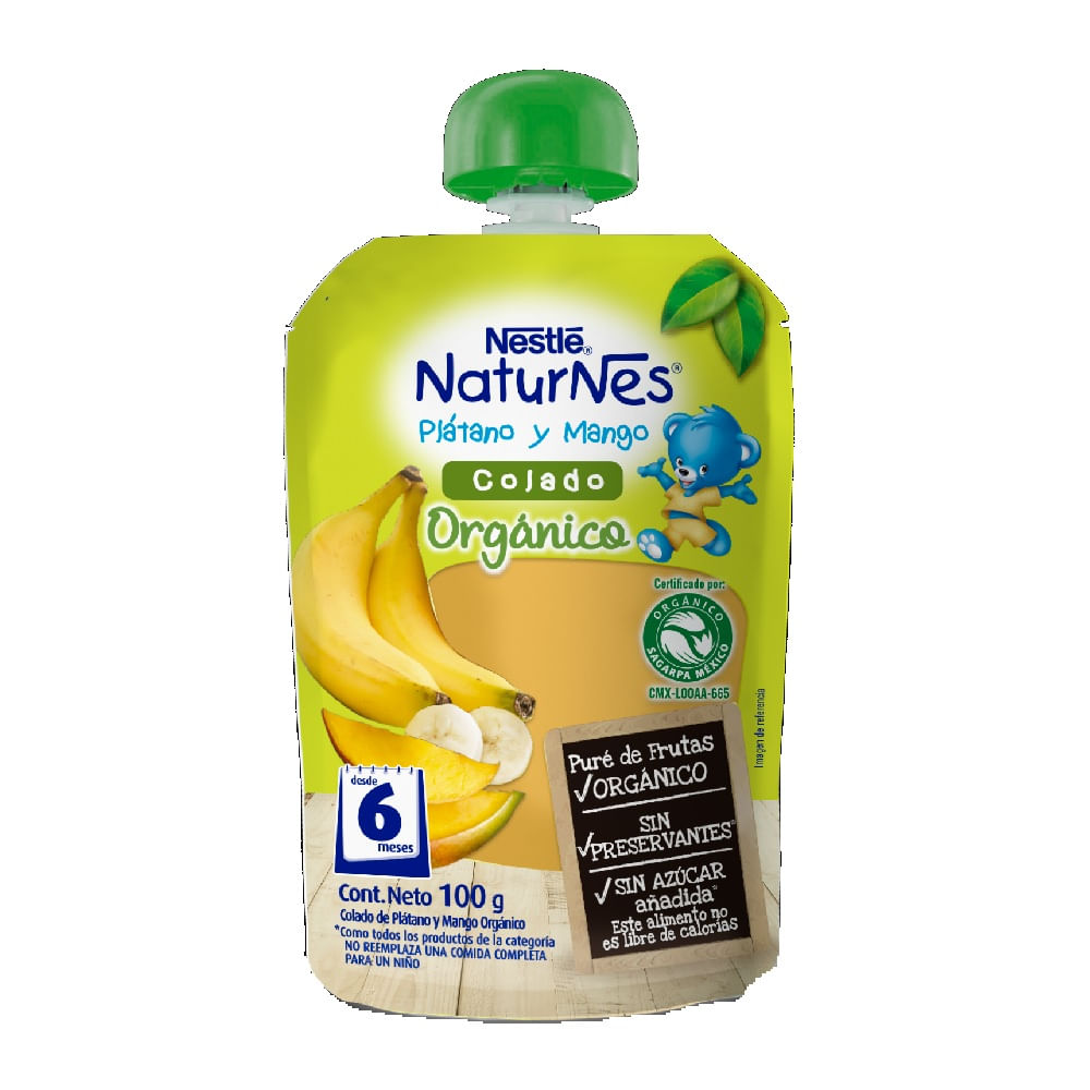 Colado orgánico Naturnes plátano mango 100 g