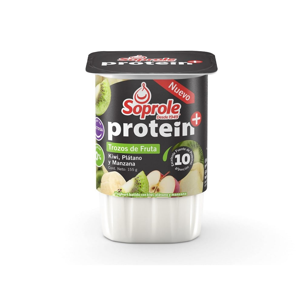 Yoghurt Soprole proteína trozos kiwi plátano manzana 155 g