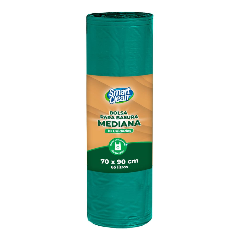 Bolsa de basura Smart Clean 70 x 90 cm rollo 10 un Bolsa de basura Smart Clean 70 x 90 cm rollo 10 un