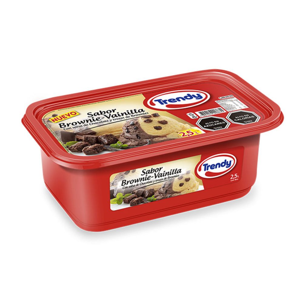 Helado Trendy brownie vainilla 2.5 L Helado Trendy brownie vainilla 2.5 L