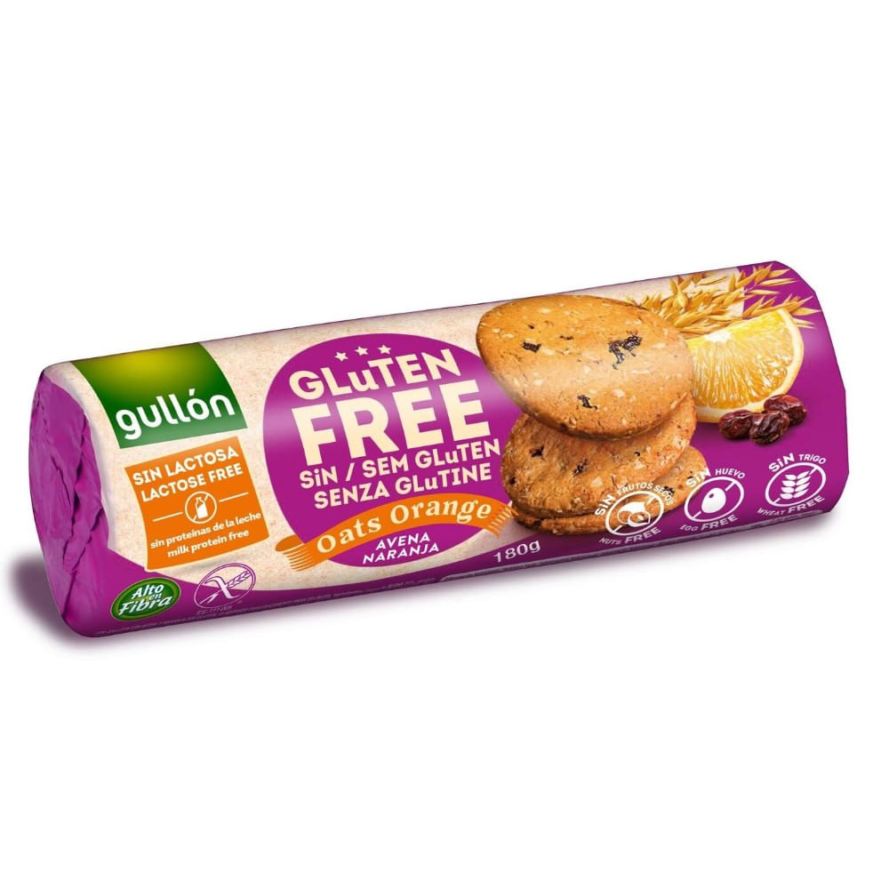 Galleta Gullón sin gluten avena naranja 180 g