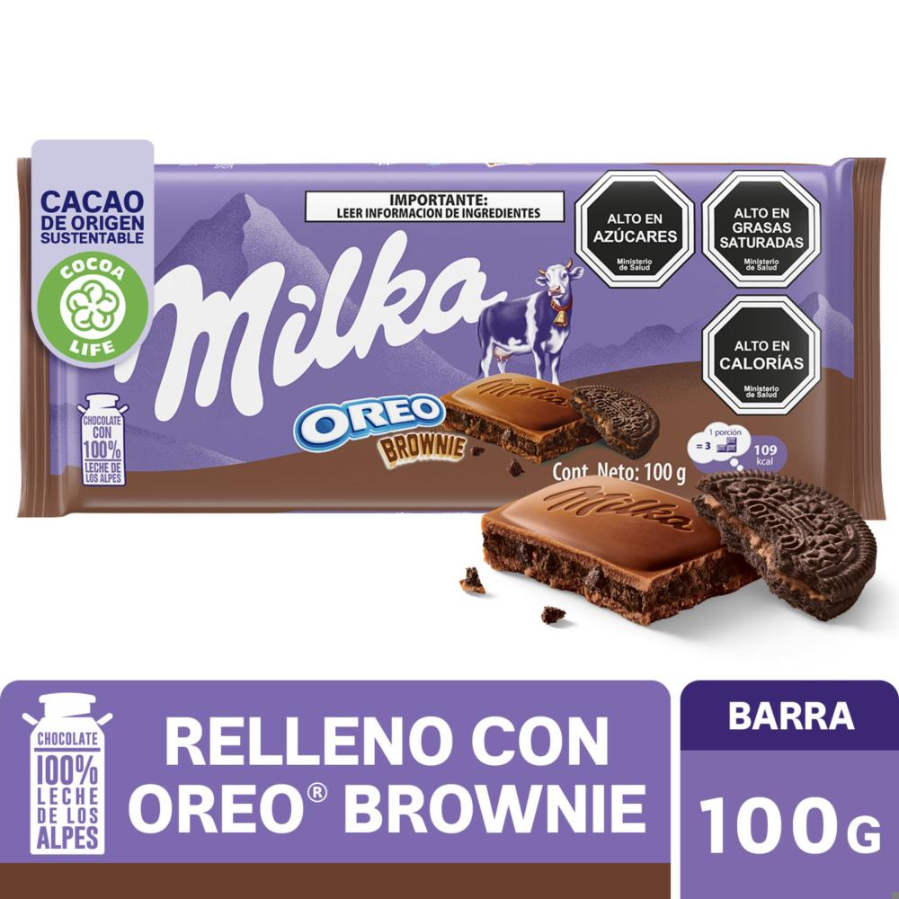 Chocolate Milka relleno con oreo brownie 100 g
