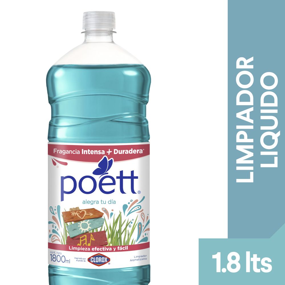 Limpiador líquido aromatizante Poett alegra tu día botella 1.8 L