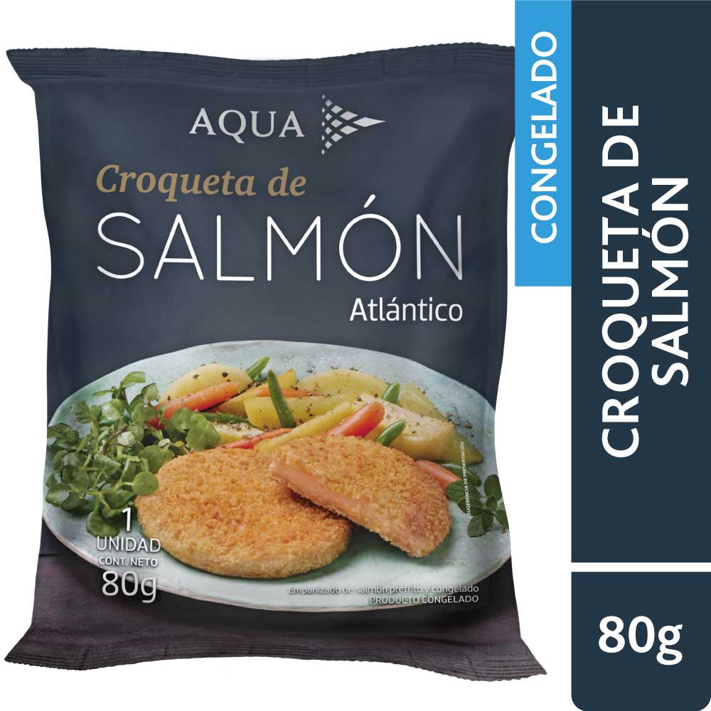 Croqueta de salmón Aqua atlántico 1 un de 80 g
