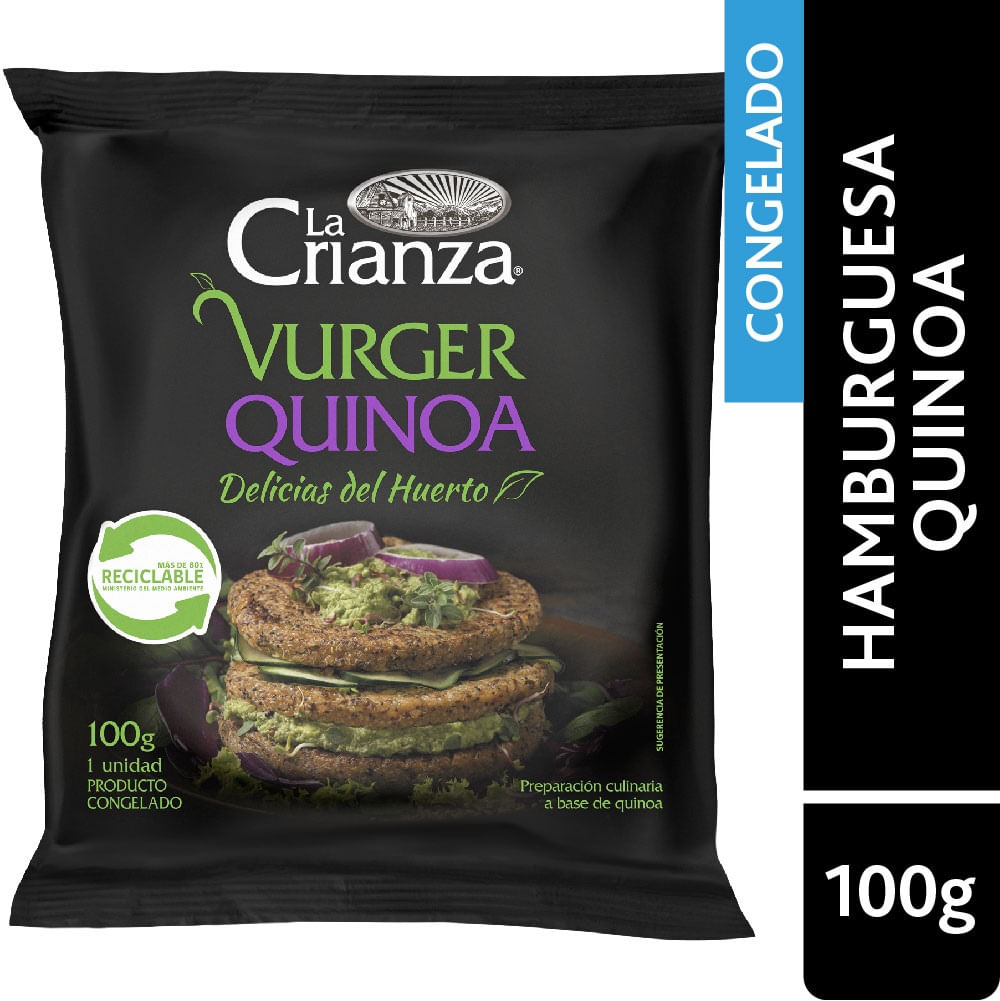 Hamburguesa vegetal La Crianza quinoa 100 g