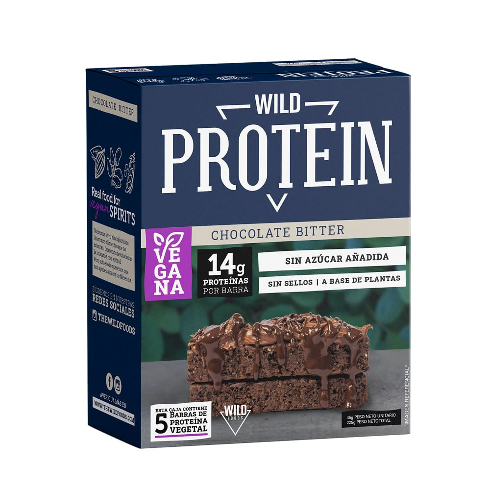 Barra cereal Wild Protein chocolate bitter 5 un de 45 g