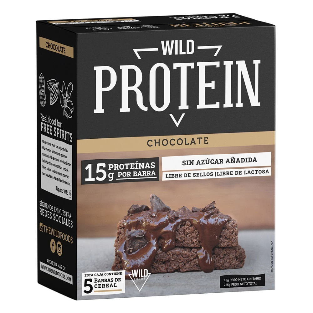 Barra cereal Wild Protein chocolate 5 un de 45 g