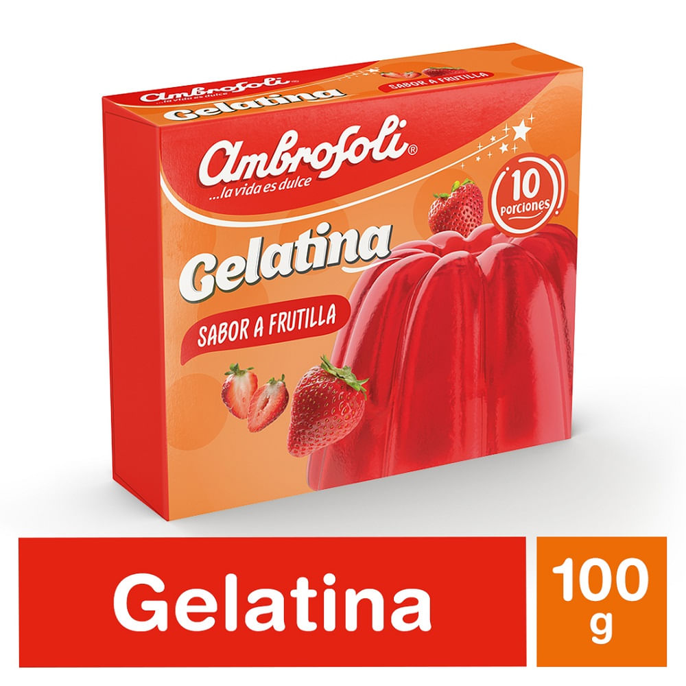 Gelatina Ambrosoli frutilla 100 g