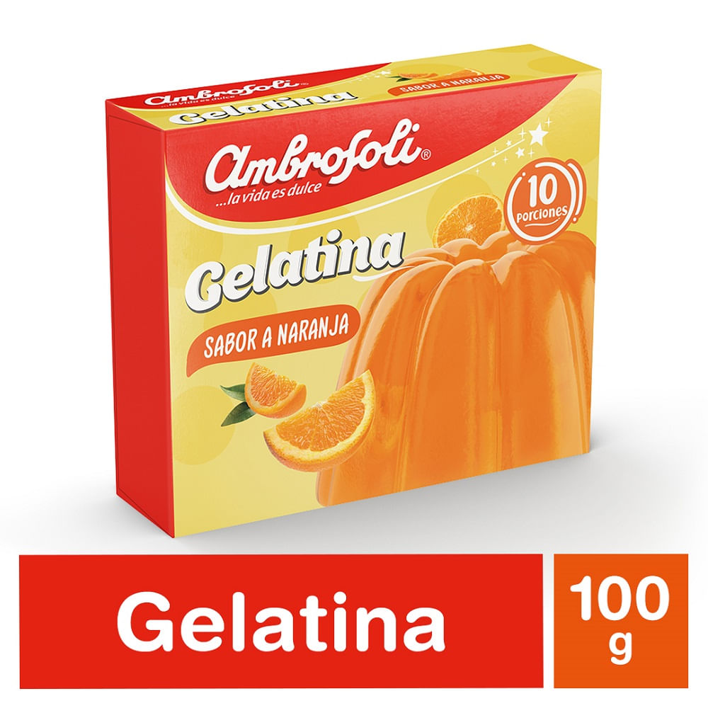 Gelatina Ambrosoli naranja 100 g