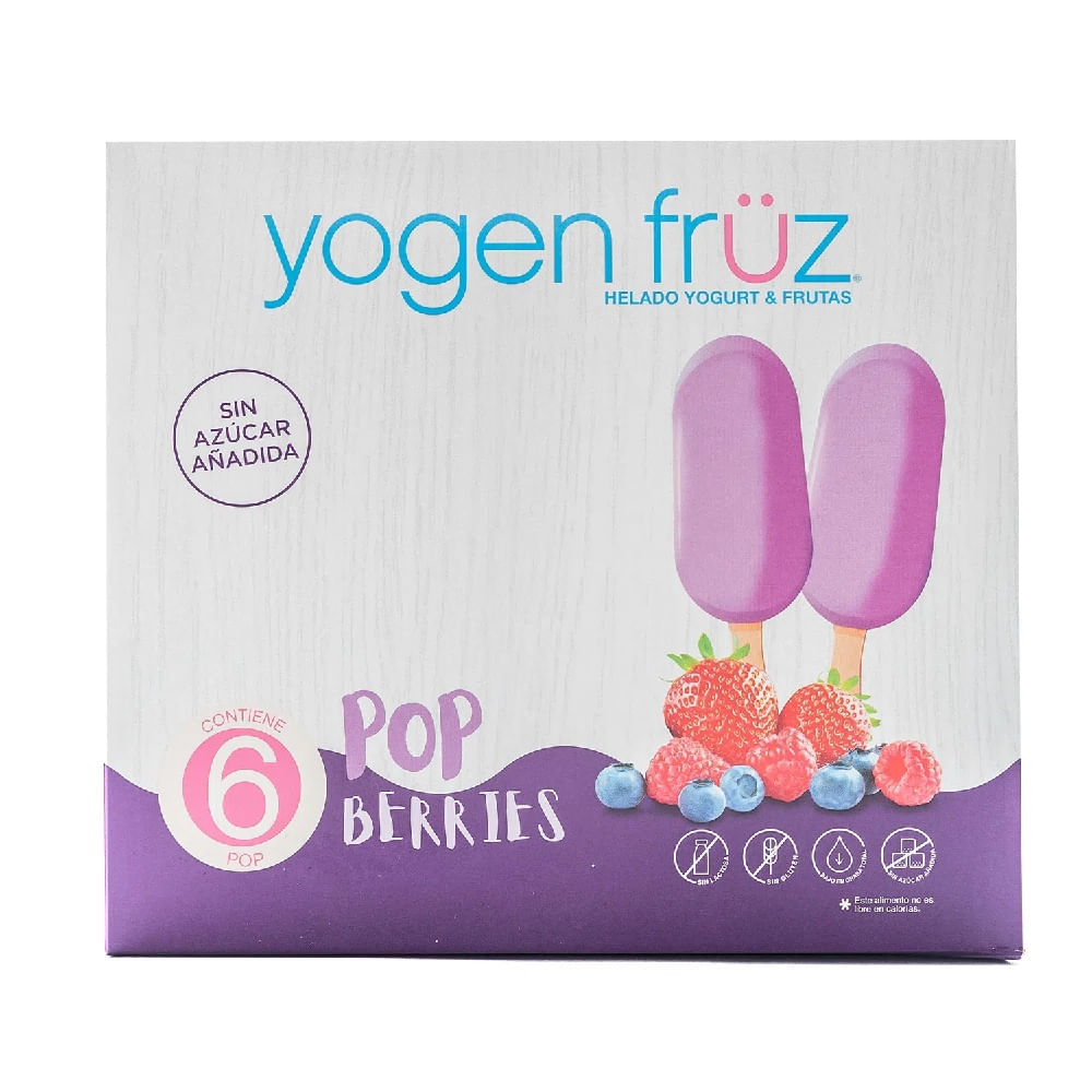 Pack helado paleta Yogen Fruz mix berrires 6 un