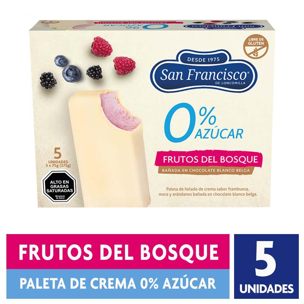 Pack helado paleta San Francisco 0% azúcar frutos del bosque 5 un