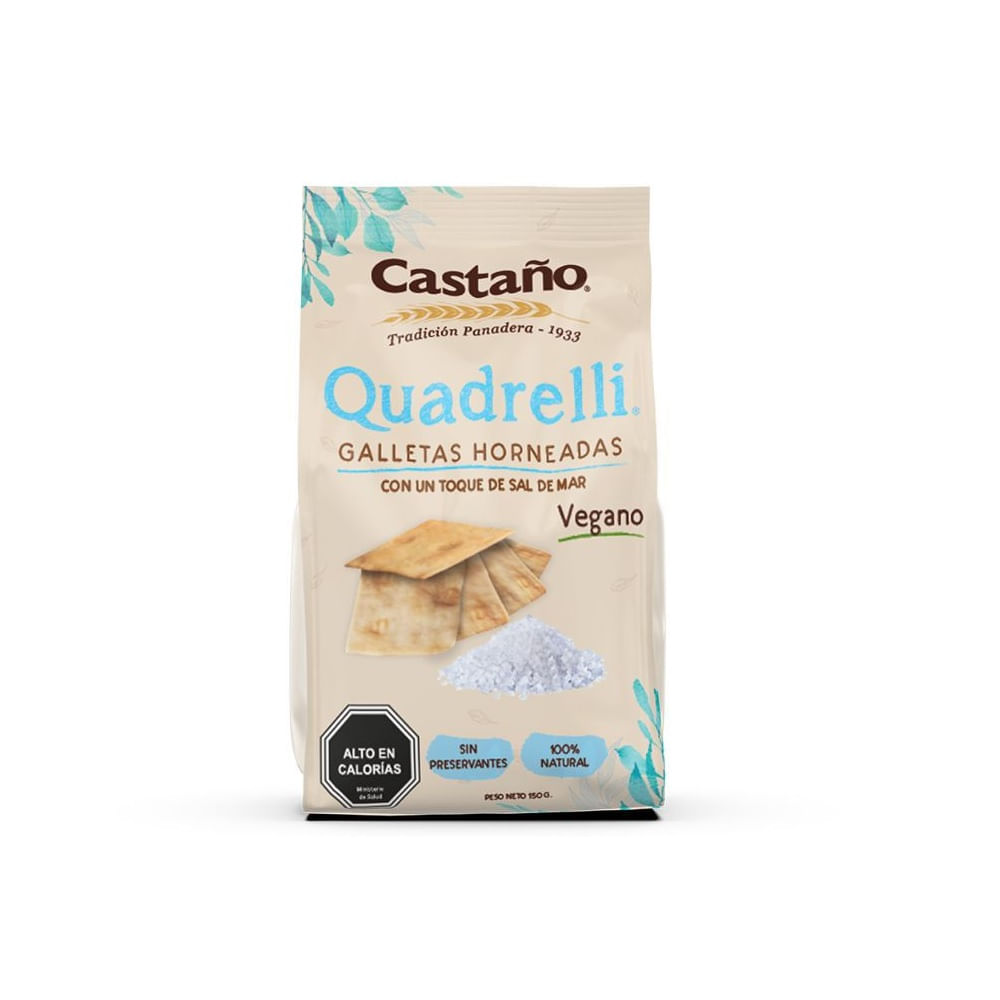 Galletas Quadrelli Castaño sal de mar 150 g