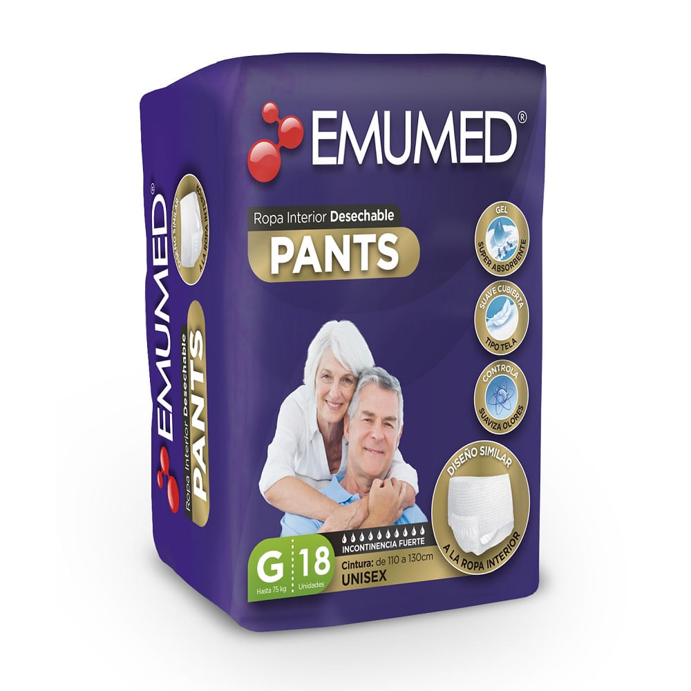 Pants adulto Emumed incontinencia fuerte talla G 18 un