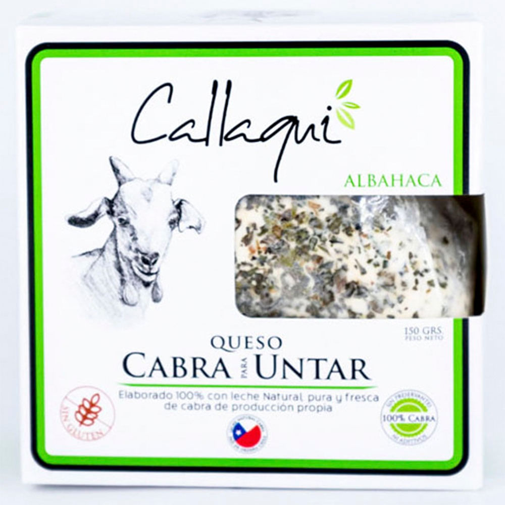 Queso de cabra Callaqui para untar albahaca 150 g