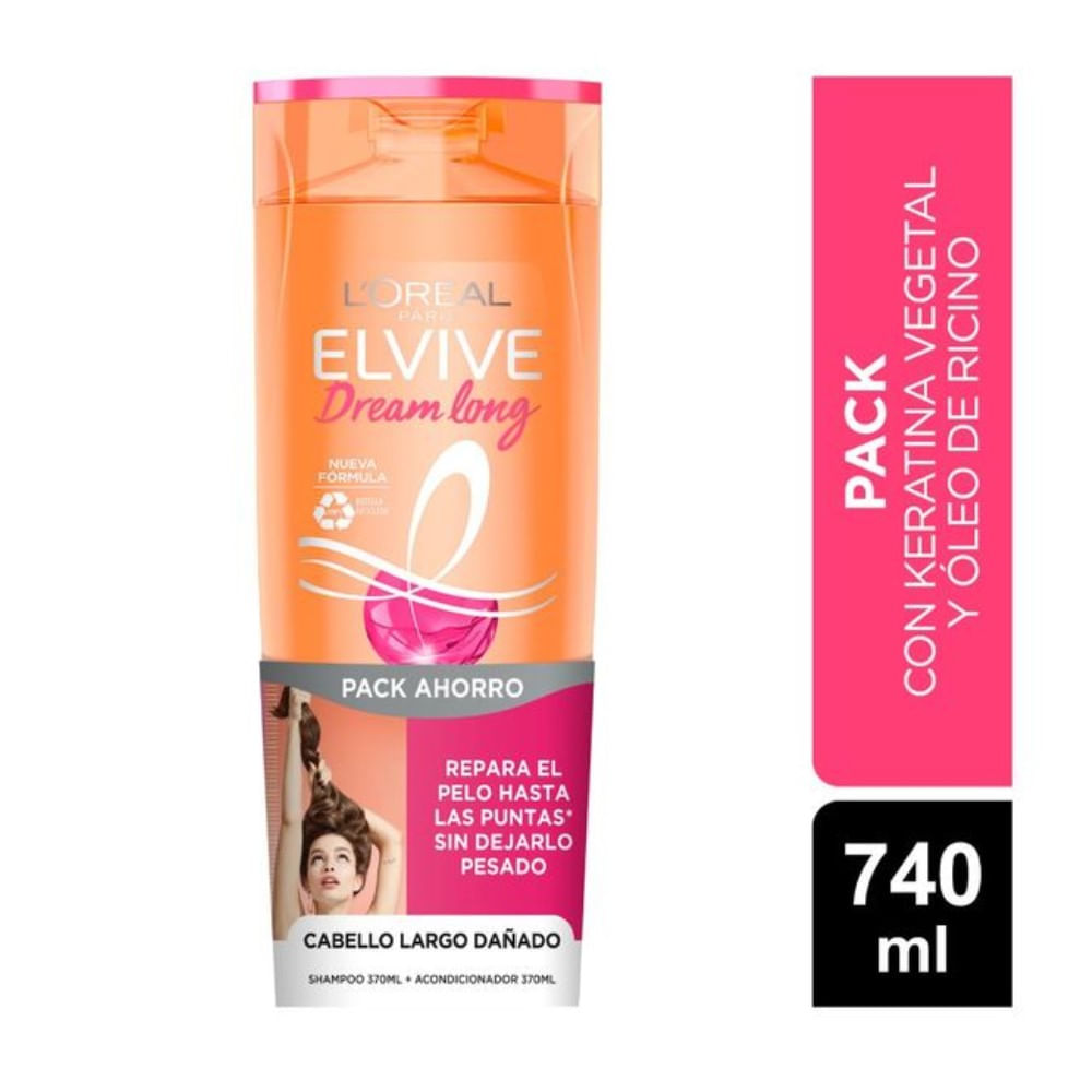 Pack Elvive dream long shampoo + acondicionador 370 ml