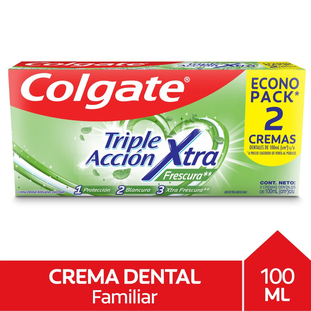 Pack Pasta dental Colgate triple acción extra blancura 2 un de 100 ml