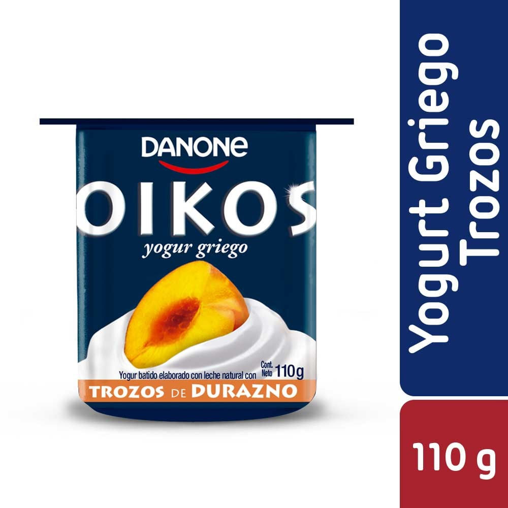 Yoghurt griego Danone Oikos trozos durazno 110 g