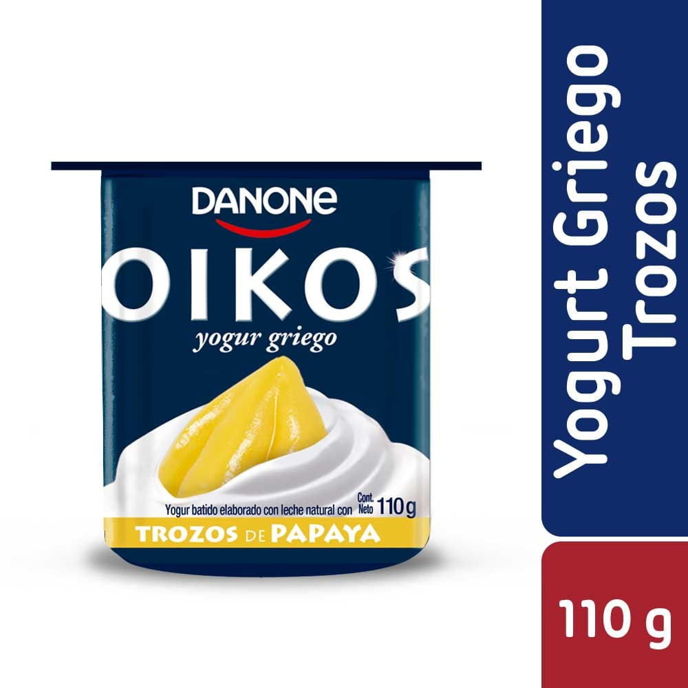 Yoghurt griego Danone Oikos trozos papaya 110 g