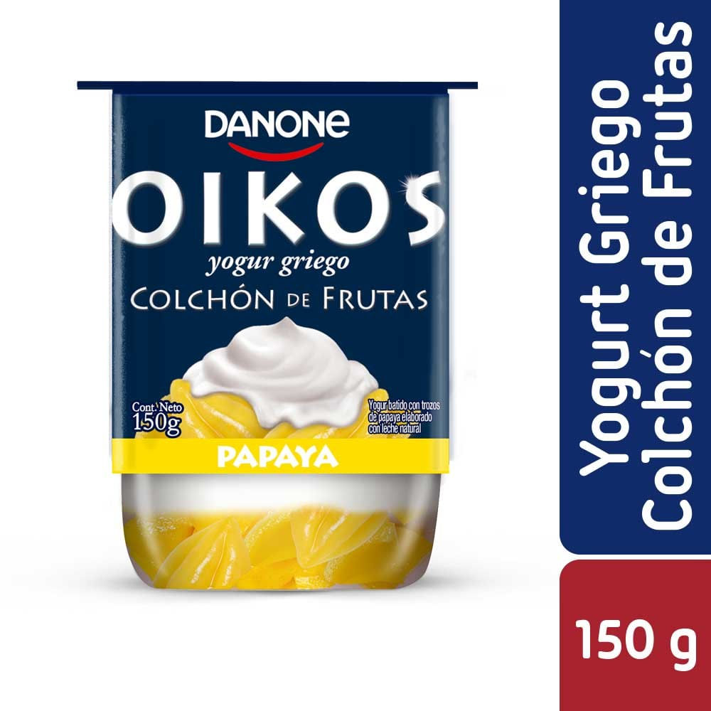Yoghurt griego Danone Oikos colchón de fruta papaya 150 g