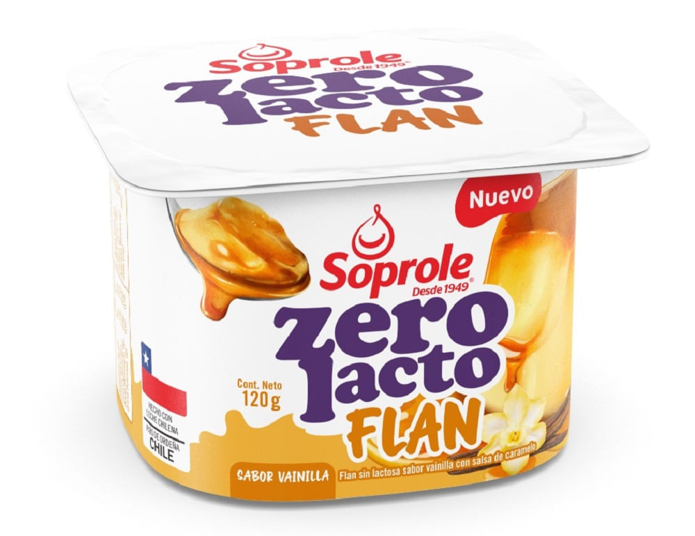 Flan Soprole Zero Lacto vainilla pote 120 g