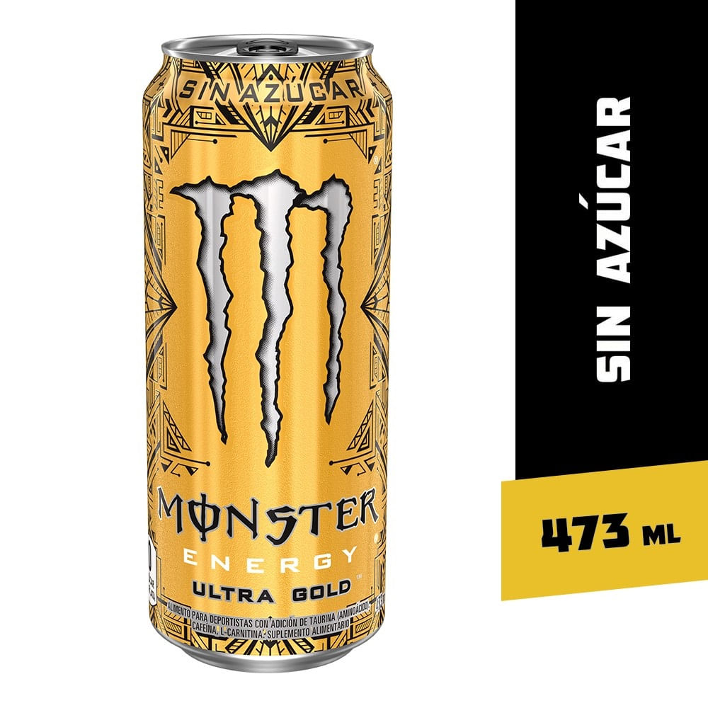 Bebida energética Monster ultra gold sin azúcar 473 ml