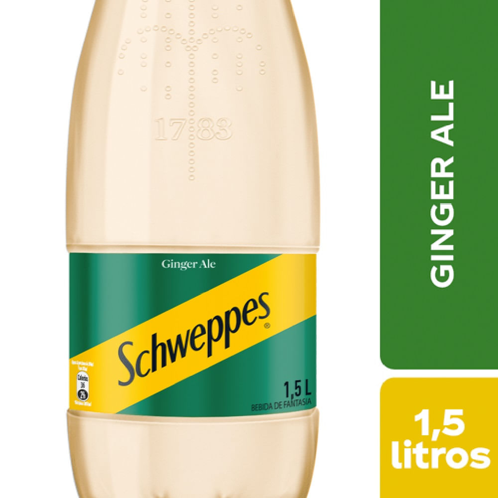 Bebida Schweppes ginger ale desechable 1.5 L Bebida Schweppes ginger ale desechable 1.5 L