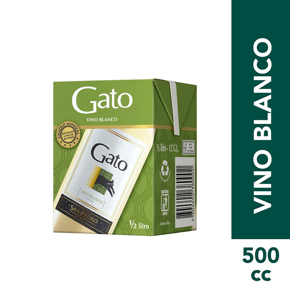 Vino blanco Gato caja 500 cc