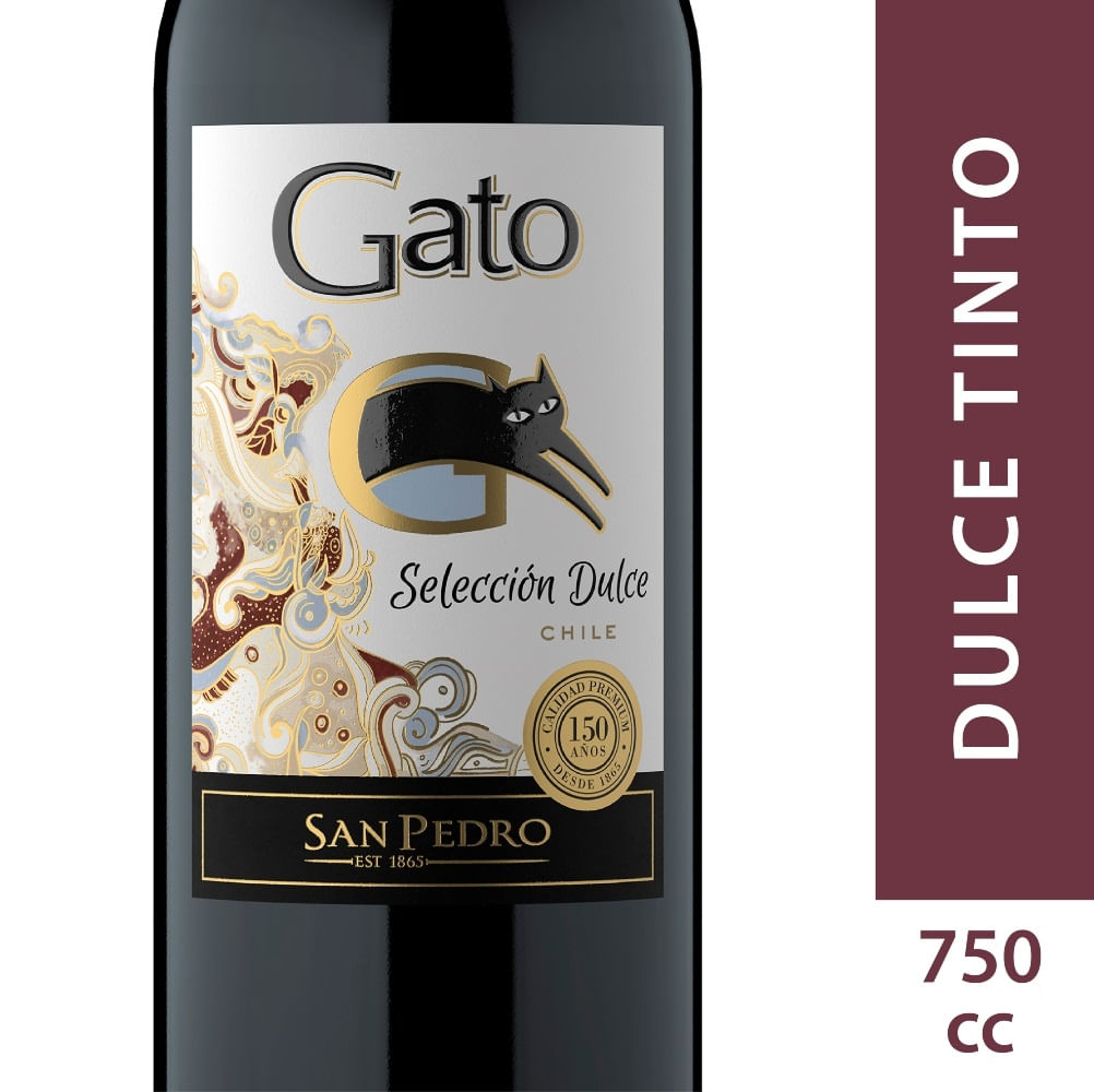 Cóctel de vino Gato selección dulce tinto botella 750 cc