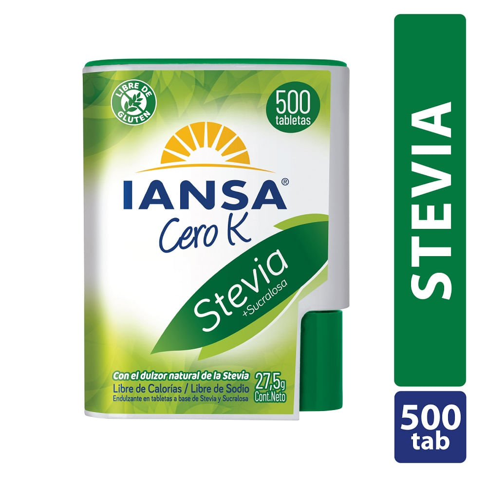 Endulzante tabletas Iansa Cero K stevia sucralosa 500 un Endulzante tabletas Iansa Cero K stevia sucralosa 500 un