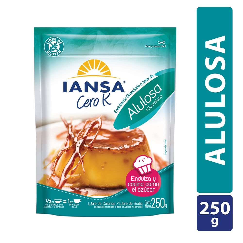 Endulzante granulado Iansa cero K alulosa 250 g Endulzante granulado Iansa cero K alulosa 250 g