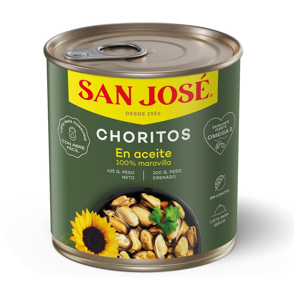 Choritos San Jose en aceite 425 g