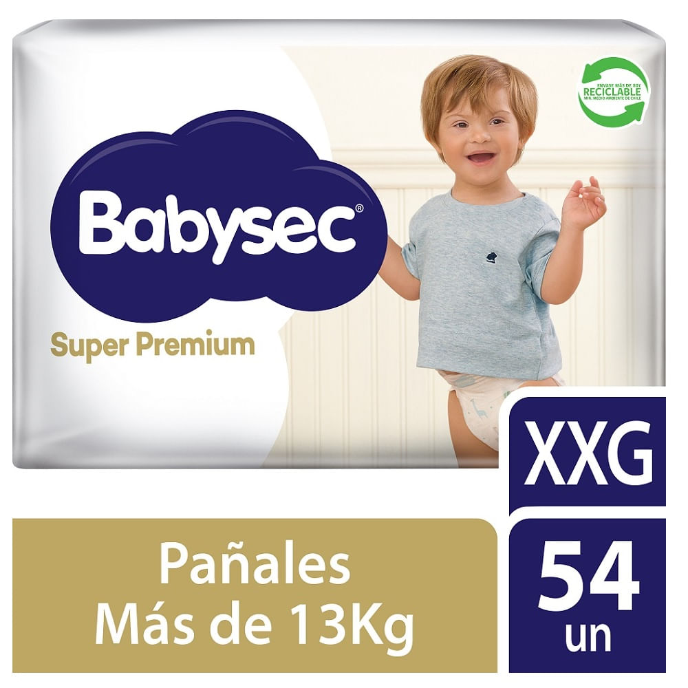 Pañal Babysec super premium cuidado total XXG 54 un