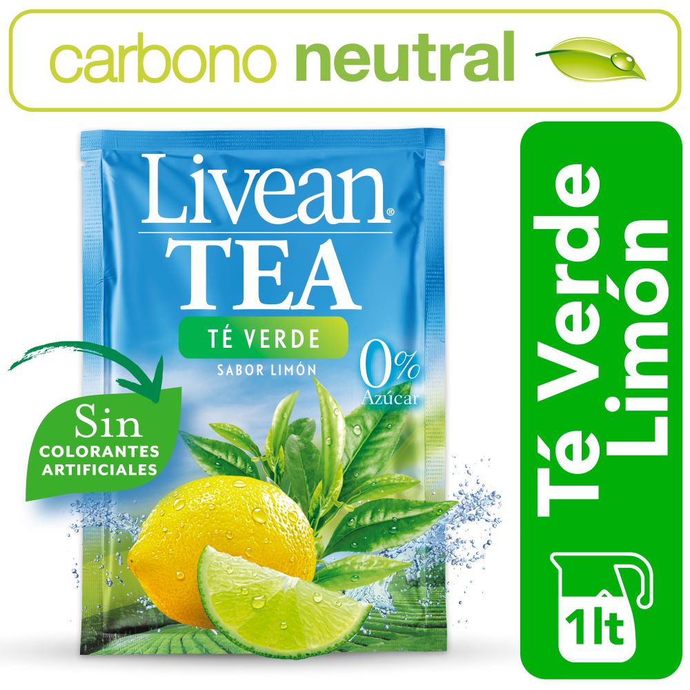 Jugo en polvo Livean té verde limón rinde 1 L