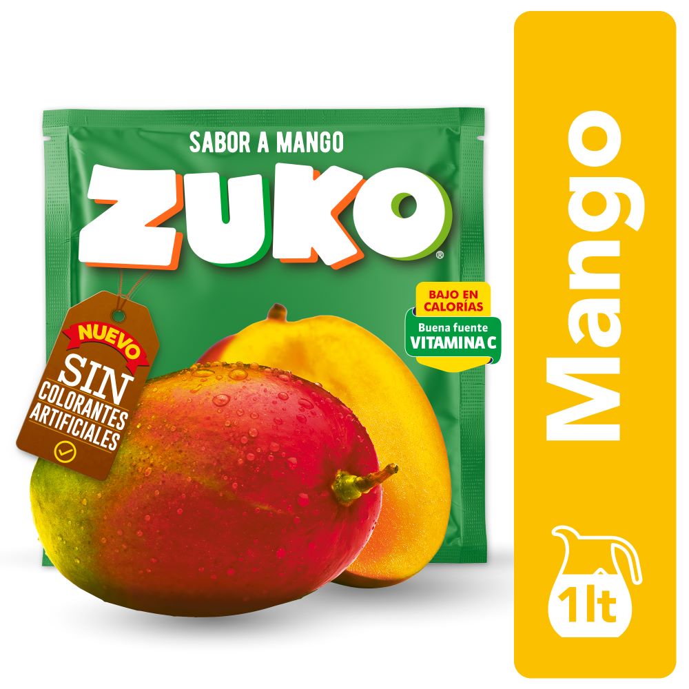 Jugo en polvo Zuko mango rinde 1 L