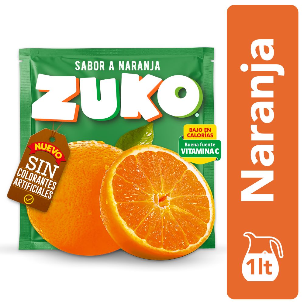 Jugo en polvo Zuko naranja rinde 1 L