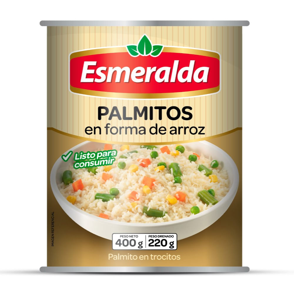 Palmitos Esmeralda forma de arroz lata 400 g