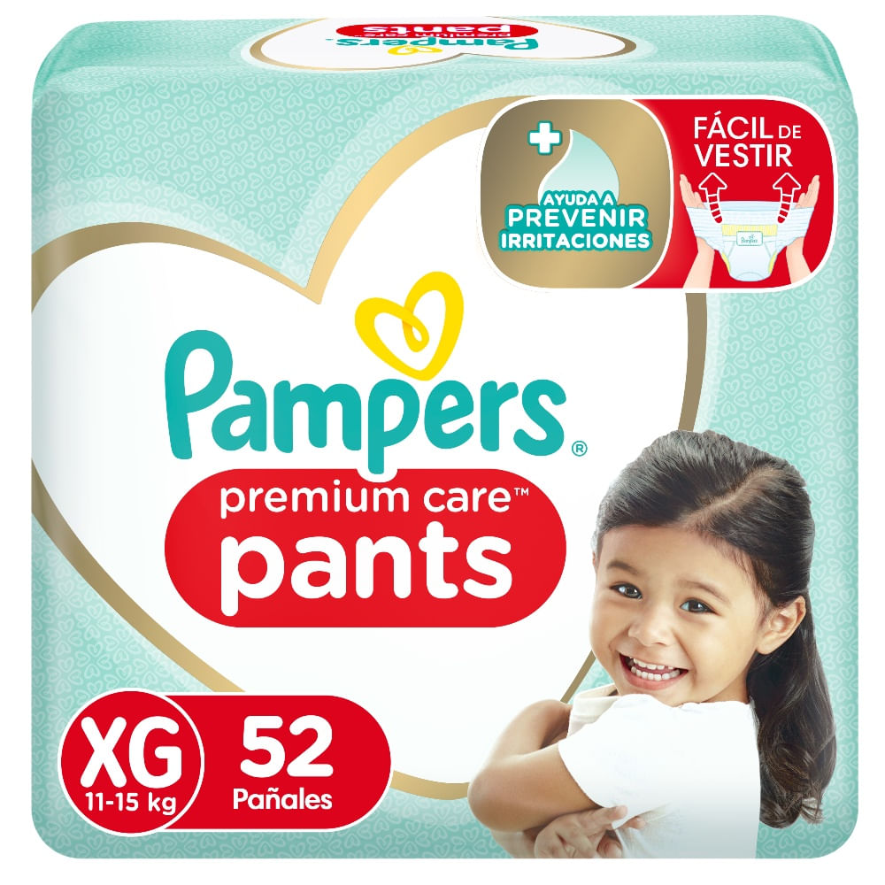 Pañal Pampers premium care pants talla XG 52 un