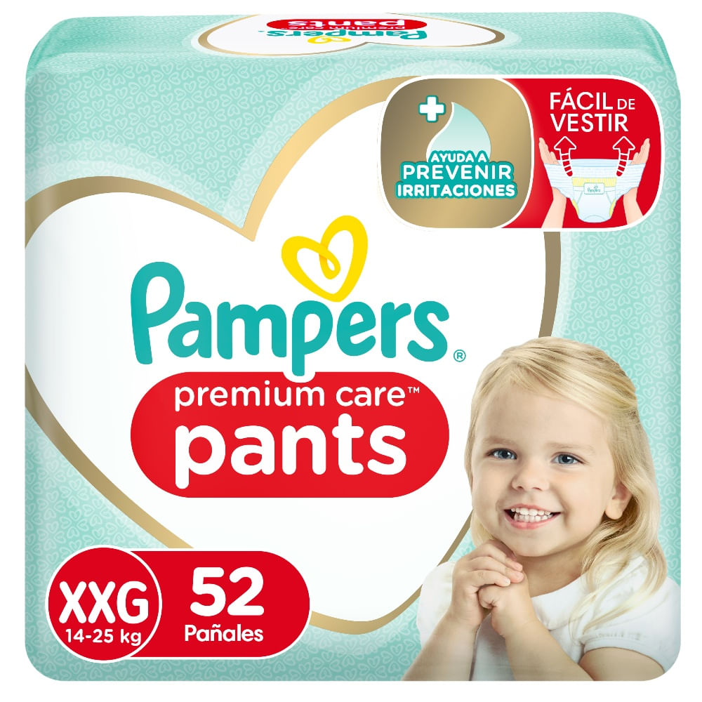 Pañal Pampers premium care pants talla XXG 52 un
