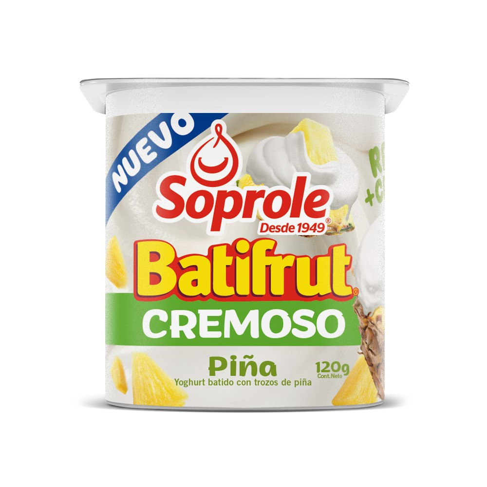 Yoghurt cremoso Soprole Batifrut sabor piña pote 120 g
