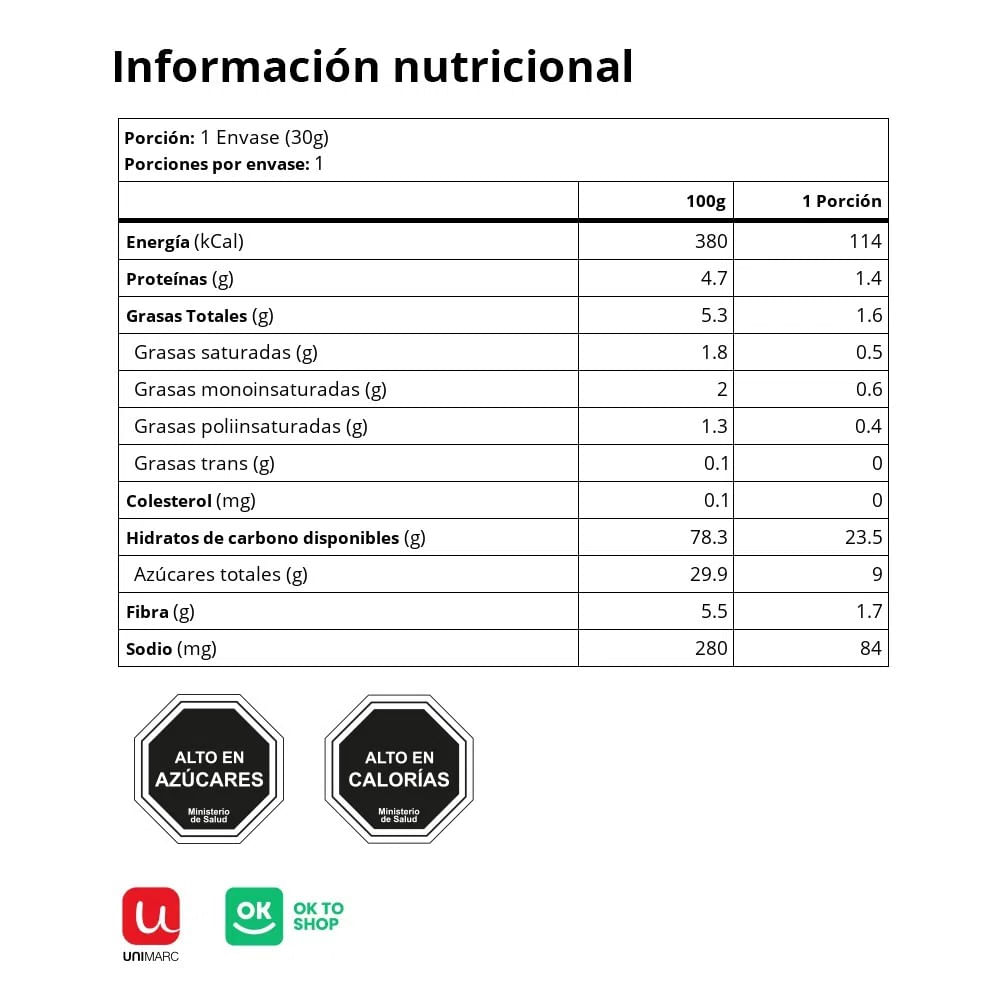 etiqueta nutricional de cereales trix