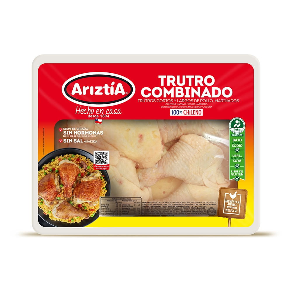 Trutro de pollo Ariztía combinado envasado(1 a 1.3 Kg)