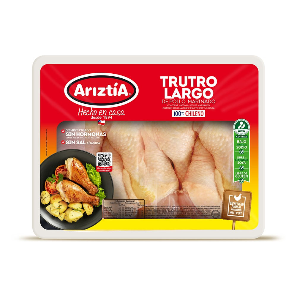 Trutro largo de pollo Ariztía 0.8 Kg